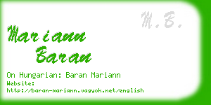 mariann baran business card